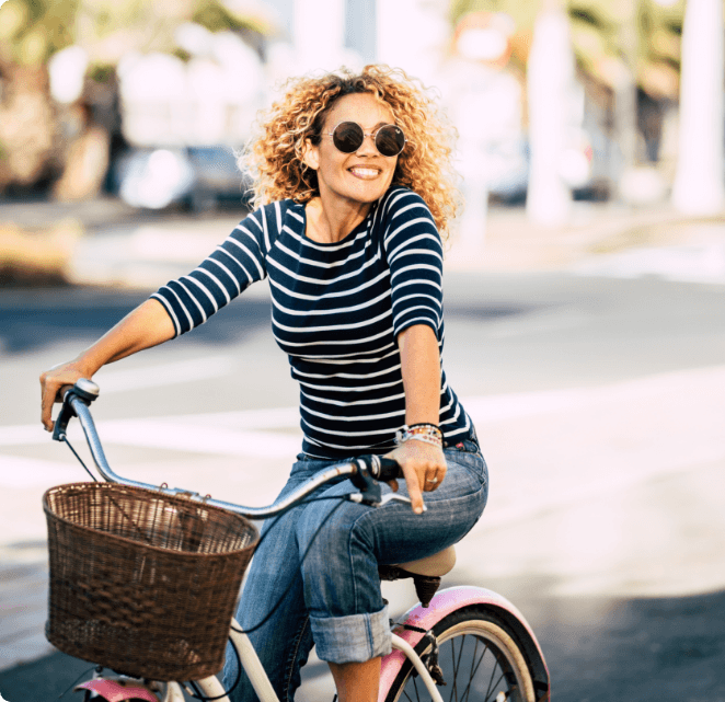 Woman riding a bike